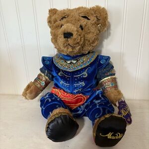 Disney Aladdin Musical Plush Bear with Blue and Gold Outfit 15” NWT